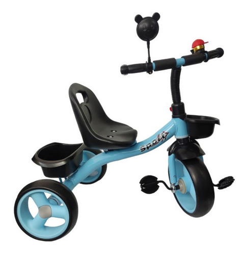 Triciclo Para Niños Infantil Con Canasto Salpicadera Espejo Color Azul