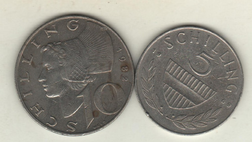 Austria Lote De 2 Monedas Diferentes 