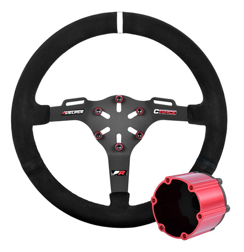Volante Collino Veloce R W 355 + Masa Fiat Estria Gruesa