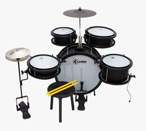 Bateria Infantil Luen Star Kids Preta