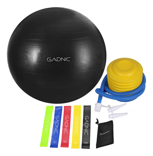 Pelota Esferodinamia Pilates Yoga Gym Ball Gadnic 75cm Color Negro