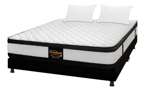 Colchón King Espumado Malta + Base Cama + Almohadas