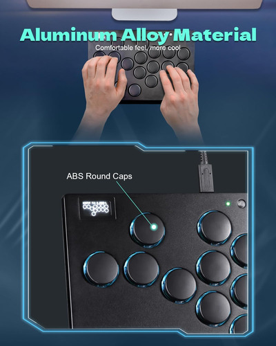 Jzw-shop All Metal Arcade Stick M16, Controlador Arcade De T