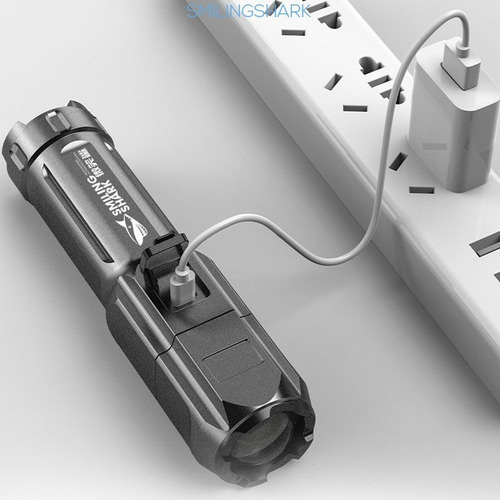 . Linterna Táctica Portátil Con Zoom De Luz Fuerte For Usb
