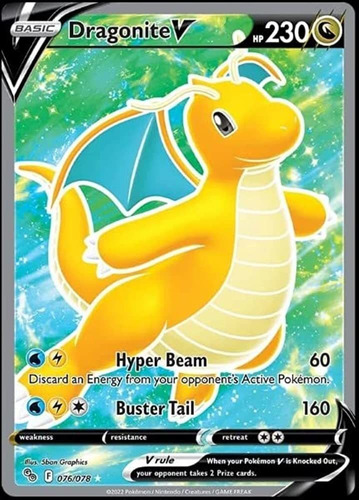 Dragonite V Full Art Pokémon Tcg Carta Original 