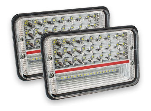 Par Faros Led Rectangular 4x6 6054 42 Led Alta Baja