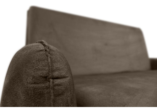 Sofá Cama Para Sala De Estar Zaia Com Baú Veludo Matrix Cor Marrom
