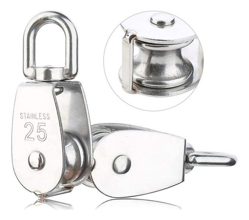 6pcs Rodillos Polea Única Elevación M25 Con Carga 330 Lb