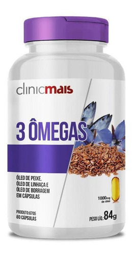 Ômega 3-6-9 + Vitamina E 1000mg 60caps - Clinic Mais