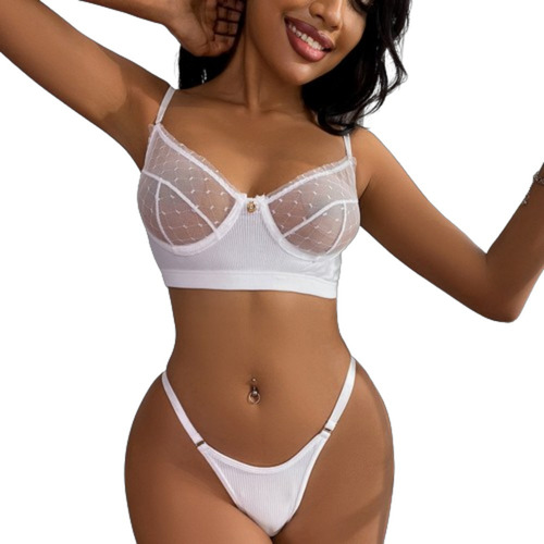 C^ Conjunto De Bragas Sexy Con Sujetador Y Tanga De Encaje