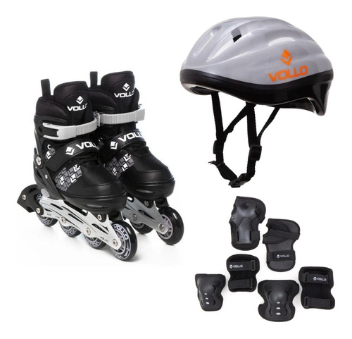 Patins Roller In Line Abecajustável+capacete+kit De Proteção
