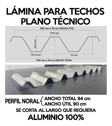 Lamina De Aluminio Perfil Noral Aaa