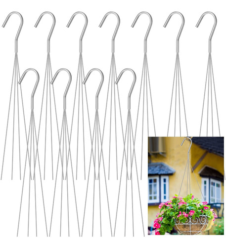 Mixweer 12 Percha Alambre 24  Para Colgar Cesta 4 Hebra Flor