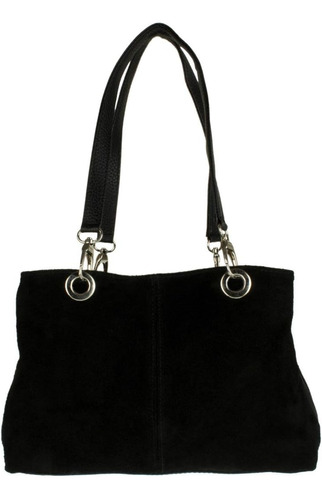 Girly Handbags Bolso De Hombro De Ante Italiano Negro