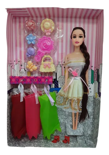 Muñeca Con Vestidos Accesorios Juguete Niñas