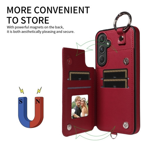 Capa Elegante Com Porta-cartões Para Samsung, Durável