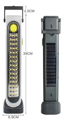 Lampara De Emergencia Solar Led Duo Color Recargable 45 Led
