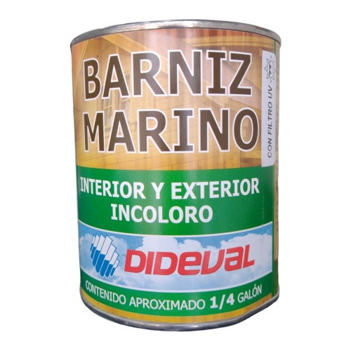 Barniz Marino Brillante 1/4 Galon Incoloro Con Filtro Uv