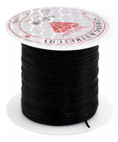 Hilo Elastico Para Pulsera 0.6 Mm Color Negro  20 Mtrs Aprox
