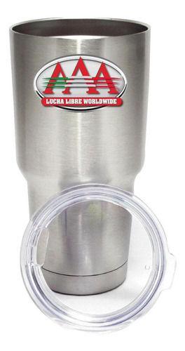 Termo Vaso Térmico Lucha Libre Aaa 30 Oz Logo Aaa Od77257 Color Plateado