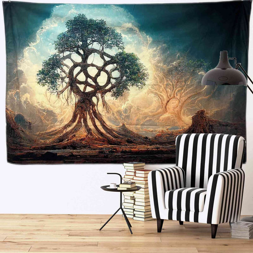 Tapiz Arbol Vida Arte Pared Para Dormitorio Sala Estar 60 X