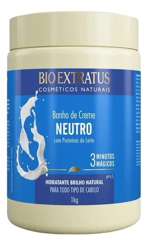 Banho De Creme Brilho Natural Neutro 1 Kg Bio Extratus K317