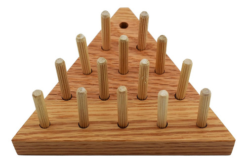 Juego Puzzle De Clavijas En Roble Macizo Tricky Triangle