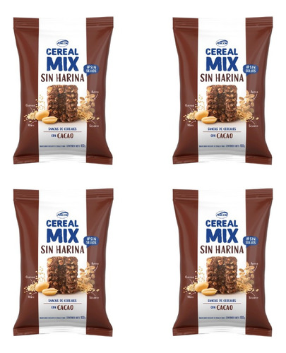 Snacks Galletitas Con Cacao Sin Harina Cereal Mix X 4 U.