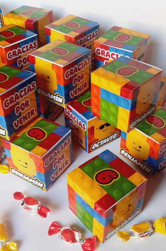 Cajitas Cubo Golosinas Souvenirs Lego X10 Cumpleaños