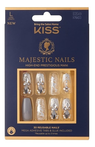 Uñas Press On Reutilizables - Kiss Majestic - Sparkle