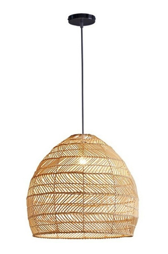 Colgante Techo Lampara E27 25cm Rattan Bambu Fibra Natural 