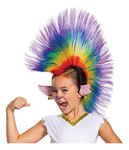 Disfraz De Lujo De Barb Rainbow Para Niños Con Tocado, Troll