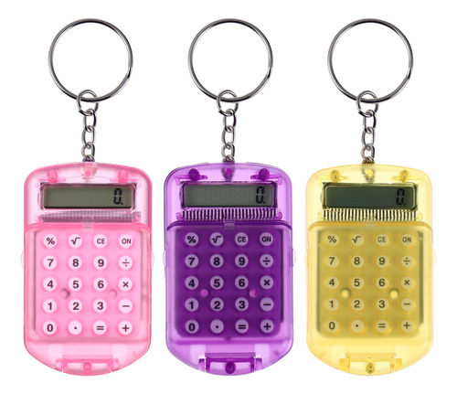 Minicalculadoras De Llavero Portátiles De 3 Piezas, Color Al