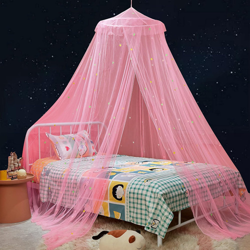 Mengersi Toldo De Cama Para Niñas Con Estrellas Que Brillan 