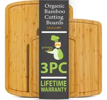 Comprar Juego De Tablas De Cortar Greener Chef Organic Bamboo, 3 Pie