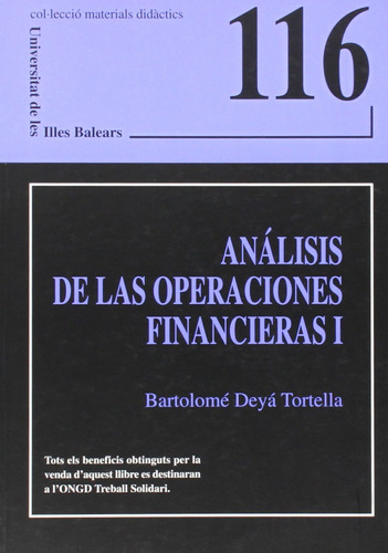 Análisis De Las Operaciones Financieras I: 116 (materials Di