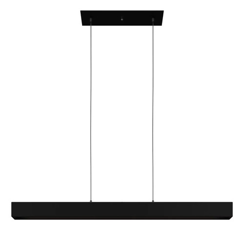 Luminária Perfil Linear 130cm Pendente E Sobrepor Lustre Cor Preto 110v/220v