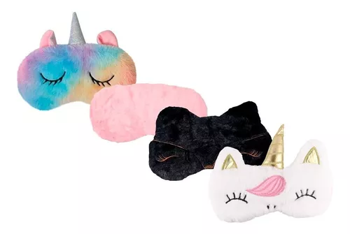 Paquete de 6 antifaz para dormir para niños, máscara de dormir de unicornio  de felpa suave para los ojos y cubierta de ojos de animales, máscara para