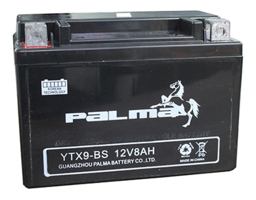 Bateria Ytx9-bs Agm Para Motocicleta 12v/8ah Palma Bt9-bs