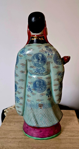 Escultura Porcelana Fu Xing, Dios De La Fortuna (Usado)