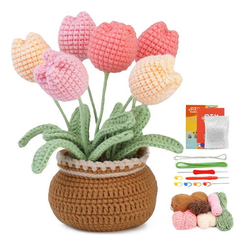 Kit De Crochet Con Tutoriales Paso A Paso Para Tulipán