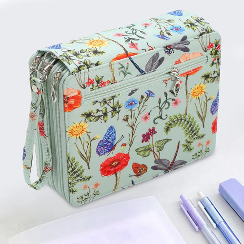 Zl Estuche De Lápices De Colores, Bolsa Multifuncional Verde