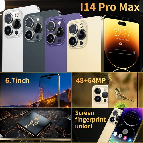 Q Smartphone Android Barato I14promax 6.7 De 8 Gb+256 Gb [vu