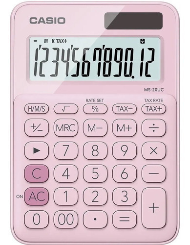 Calculadora De Escritorio Casio My Style Ms-20uc 12 Dígitos Color Rosa
