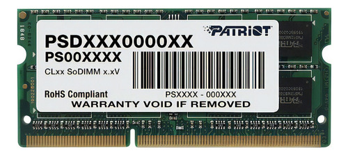 Memoria RAM Signature 4GB 1 Patriot PSD34G1600L81S