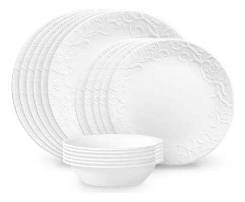 Vajilla Corelle 18pc Bella Faenza Blanco Bella Faenza