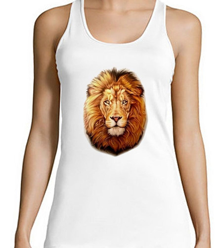 Musculosa Leon Felino Cara Salvaje Animal