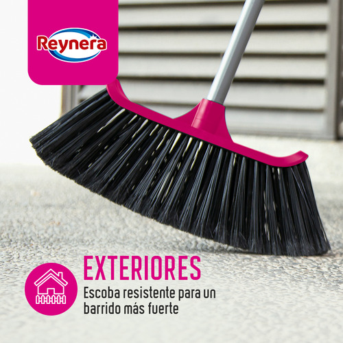 Reynera Combo de Limpieza Basica: Recogedor Con Peine Quita Pelusa, Escoba Doble Angular y Mop Microfibra