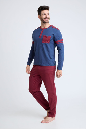 Beckil Cod 3131 Pijama Algodón Jersey Franjas Hombre 