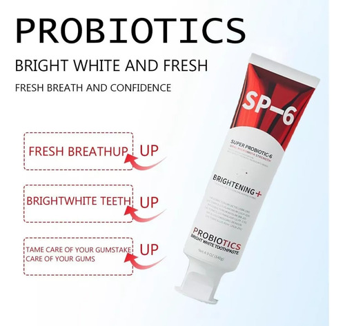 Pasta De Dientes Hannahcos Sp-6 Probiotics Blanqueadora 140g